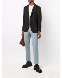 Мужской темно-коричневый шерстяной пиджак в клетку от Boglioli