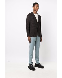 Мужской темно-коричневый шерстяной пиджак в клетку от Boglioli