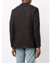 Мужской темно-коричневый шерстяной пиджак в клетку от Boglioli