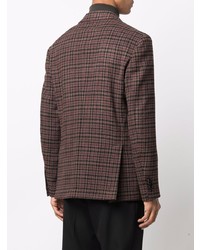 Мужской темно-коричневый шерстяной пиджак с узором "гусиные лапки" от Lardini