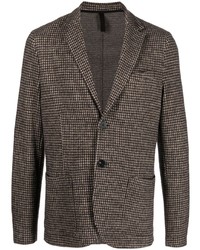 Мужской темно-коричневый шерстяной пиджак с узором "гусиные лапки" от Harris Wharf London
