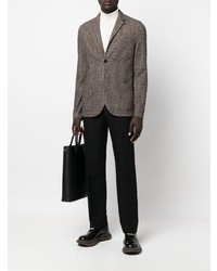 Мужской темно-коричневый шерстяной пиджак с узором "гусиные лапки" от Harris Wharf London