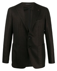 Мужской темно-коричневый шерстяной пиджак с узором "гусиные лапки" от Tagliatore
