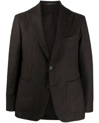 Мужской темно-коричневый шерстяной пиджак с узором "гусиные лапки" от Tagliatore