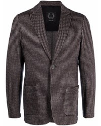 Мужской темно-коричневый шерстяной пиджак с узором "гусиные лапки" от Tonello