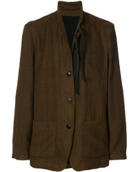 Мужской темно-коричневый шерстяной пиджак от Ann Demeulemeester