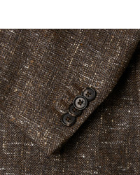Мужской темно-коричневый шерстяной пиджак от Isaia