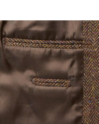 Мужской темно-коричневый шерстяной пиджак