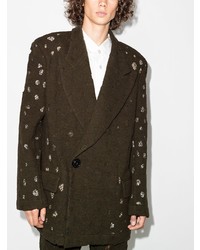 Мужской темно-коричневый шерстяной пиджак от Pronounce