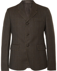Мужской темно-коричневый шерстяной пиджак от Prada