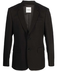 Мужской темно-коричневый шерстяной пиджак от Sandro