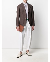 Мужской темно-коричневый шерстяной пиджак от Eleventy