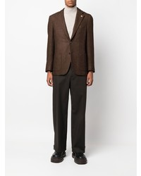 Мужской темно-коричневый шерстяной пиджак от Lardini