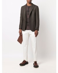 Мужской темно-коричневый шерстяной пиджак от Boglioli