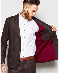Мужской темно-коричневый шерстяной пиджак от Farah