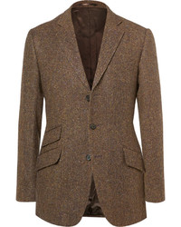 Мужской темно-коричневый шерстяной пиджак