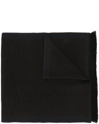 Мужской темно-коричневый шерстяной шарф с узором "в ёлочку" от Corneliani