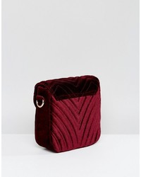 Темно-красная бархатная сумка через плечо от Glamorous
