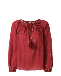 Темно-красная блуза-крестьянка от Isabel Marant Etoile