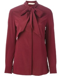 Темно-красная блуза на пуговицах от Tory Burch