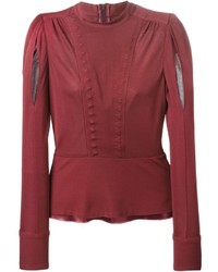 Темно-красная блузка с длинным рукавом от Maison Margiela