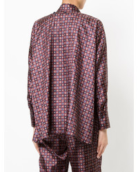 Темно-красная блузка с принтом от ASTRAET