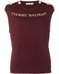 Темно-красная блузка от PIERRE BALMAIN