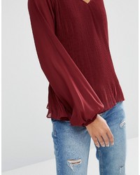 Темно-красная блузка от Vila