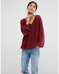 Темно-красная блузка от Vila