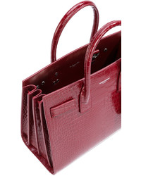 Темно-красная большая сумка от Saint Laurent