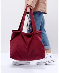 Темно-красная большая сумка от Weekday