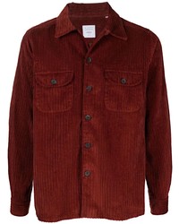 Мужская темно-красная вельветовая рубашка с длинным рукавом от Xacus
