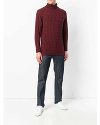 Мужская темно-красная водолазка от N.Peal