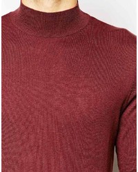 Мужская темно-красная водолазка от Asos