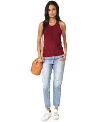 Женская темно-красная вязаная майка от One Teaspoon