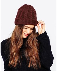 Женская темно-красная вязаная шапка от Asos