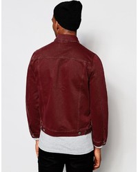 Мужская темно-красная джинсовая куртка от Asos