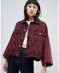 Женская темно-красная джинсовая куртка от Weekday