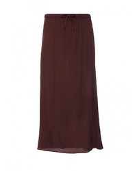 Темно-красная длинная юбка