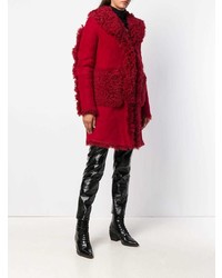 Женская темно-красная дубленка от Giada Benincasa