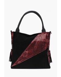 Темно-красная замшевая большая сумка от Nina Farmina