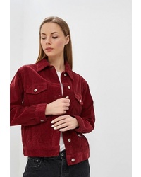 Женская темно-красная замшевая куртка-рубашка от Tommy Jeans