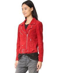 Женская темно-красная замшевая куртка от Veda