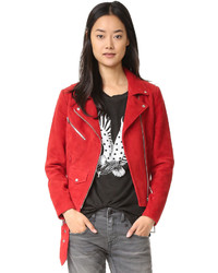 Женская темно-красная замшевая куртка от Veda