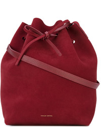 Темно-красная замшевая сумка-мешок от Mansur Gavriel