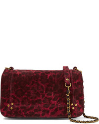 Женская темно-красная замшевая сумка с леопардовым принтом от Jerome Dreyfuss