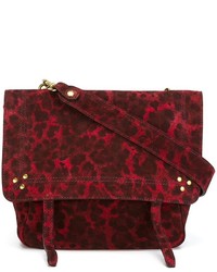 Женская темно-красная замшевая сумка с принтом от Jerome Dreyfuss