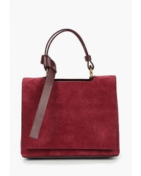 Темно-красная замшевая сумка-саквояж от Marco Bonne`