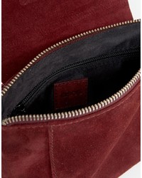 Темно-красная замшевая сумка через плечо от Asos