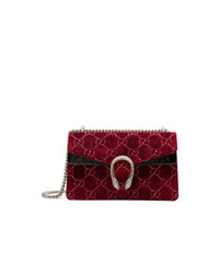 Темно-красная замшевая сумка через плечо от Gucci